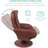 imageBest Choice Products Faux Leather Electric Massage Recliner wStool Footrest Ottoman Remote Control 5 Heat ampamp Massage Modes Side Pockets  BlackBrown
