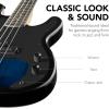 imageBest Choice Products Full Size Beginner 4String Electric Bass Guitar Wooden PBStyle Bass Starter Set wPadded Carrying Case  BlackWhiteHollywood BlueBlack