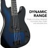 imageBest Choice Products Full Size Beginner 4String Electric Bass Guitar Wooden PBStyle Bass Starter Set wPadded Carrying Case  BlackWhiteHollywood BlueBlack