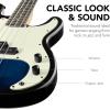 imageBest Choice Products Full Size Beginner 4String Electric Bass Guitar Wooden PBStyle Bass Starter Set wPadded Carrying Case  BlackWhiteHollywood BlueMint