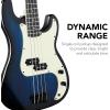 imageBest Choice Products Full Size Beginner 4String Electric Bass Guitar Wooden PBStyle Bass Starter Set wPadded Carrying Case  BlackWhiteHollywood BlueMint