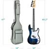 imageBest Choice Products Full Size Beginner 4String Electric Bass Guitar Wooden PBStyle Bass Starter Set wPadded Carrying Case  BlackWhiteHollywood BlueWhite