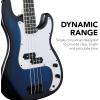 imageBest Choice Products Full Size Beginner 4String Electric Bass Guitar Wooden PBStyle Bass Starter Set wPadded Carrying Case  BlackWhiteHollywood BlueWhite
