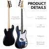 imageBest Choice Products Full Size Beginner 4String Electric Bass Guitar Wooden PBStyle Bass Starter Set wPadded Carrying Case  BlackWhiteHollywood BlueWhite