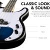 imageBest Choice Products Full Size Beginner 4String Electric Bass Guitar Wooden PBStyle Bass Starter Set wPadded Carrying Case  BlackWhiteHollywood BlueWhite