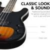 imageBest Choice Products Full Size Beginner 4String Electric Bass Guitar Wooden PBStyle Bass Starter Set wPadded Carrying Case  BlackWhiteSunburstBlack