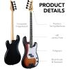 imageBest Choice Products Full Size Beginner 4String Electric Bass Guitar Wooden PBStyle Bass Starter Set wPadded Carrying Case  BlackWhiteSunburstWhite
