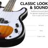 imageBest Choice Products Full Size Beginner 4String Electric Bass Guitar Wooden PBStyle Bass Starter Set wPadded Carrying Case  BlackWhiteSunburstWhite
