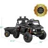 imageBest Choice Products Kids 12V Electric Ride On UTV Car and Trailer wParent Control LED Lights 2 Speeds Bluetooth  PinkBlack