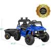 imageBest Choice Products Kids 12V Electric Ride On UTV Car and Trailer wParent Control LED Lights 2 Speeds Bluetooth  PinkBlue