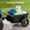 imageBest Choice Products Kids 12V Electric Ride On UTV Car and Trailer wParent Control LED Lights 2 Speeds Bluetooth  PinkBlue