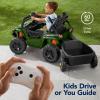 imageBest Choice Products Kids 12V Electric Ride On UTV Car and Trailer wParent Control LED Lights 2 Speeds Bluetooth  PinkGreen