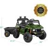 imageBest Choice Products Kids 12V Electric Ride On UTV Car and Trailer wParent Control LED Lights 2 Speeds Bluetooth  PinkGreen