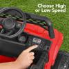 imageBest Choice Products Kids 12V Electric Ride On UTV Car and Trailer wParent Control LED Lights 2 Speeds Bluetooth  PinkRed