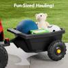 imageBest Choice Products Kids 12V Electric Ride On UTV Car and Trailer wParent Control LED Lights 2 Speeds Bluetooth  PinkRed