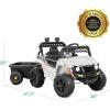 imageBest Choice Products Kids 12V Electric Ride On UTV Car and Trailer wParent Control LED Lights 2 Speeds Bluetooth  PinkWhite