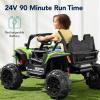 imageBest Choice Products Kids 24V 2Seater Electric Ride On UTV Officially Licensed Honda Talon wParent Control LED Lights Bluetooth  BlackLime Green