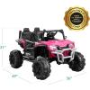 imageBest Choice Products Kids 24V 2Seater Electric Ride On UTV Officially Licensed Honda Talon wParent Control LED Lights Bluetooth  BlackPink