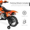 imageBest Choice Products Kids 6V Ride On Motorcycle wTreaded Tires Working Headlights 2mph Top Speed Training Wheels Realistic Sounds Music Battery Charger  OrangeOrange