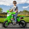 imageBest Choice Products Kids 6V Ride On Motorcycle wTreaded Tires Working Headlights 2mph Top Speed Training Wheels Realistic Sounds Music Battery Charger  OrangeGreen