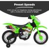 imageBest Choice Products Kids 6V Ride On Motorcycle wTreaded Tires Working Headlights 2mph Top Speed Training Wheels Realistic Sounds Music Battery Charger  OrangeGreen