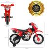 imageBest Choice Products Kids 6V Ride On Motorcycle wTreaded Tires Working Headlights 2mph Top Speed Training Wheels Realistic Sounds Music Battery Charger  OrangeRed