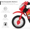 imageBest Choice Products Kids 6V Ride On Motorcycle wTreaded Tires Working Headlights 2mph Top Speed Training Wheels Realistic Sounds Music Battery Charger  OrangeRed