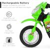 imageBest Choice Products Kids 6V Ride On Motorcycle wTreaded Tires Working Headlights 2mph Top Speed Training Wheels Realistic Sounds Music Battery Charger  OrangeGreen