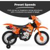 imageBest Choice Products Kids 6V Ride On Motorcycle wTreaded Tires Working Headlights 2mph Top Speed Training Wheels Realistic Sounds Music Battery Charger  OrangeOrange