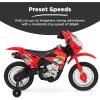 imageBest Choice Products Kids 6V Ride On Motorcycle wTreaded Tires Working Headlights 2mph Top Speed Training Wheels Realistic Sounds Music Battery Charger  OrangeRed