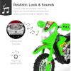 imageBest Choice Products Kids 6V Ride On Motorcycle wTreaded Tires Working Headlights 2mph Top Speed Training Wheels Realistic Sounds Music Battery Charger  OrangeGreen