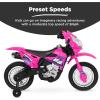 imageBest Choice Products Kids 6V Ride On Motorcycle wTreaded Tires Working Headlights 2mph Top Speed Training Wheels Realistic Sounds Music Battery Charger  OrangeHot Pink