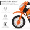 imageBest Choice Products Kids 6V Ride On Motorcycle wTreaded Tires Working Headlights 2mph Top Speed Training Wheels Realistic Sounds Music Battery Charger  OrangeOrange