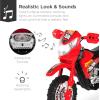 imageBest Choice Products Kids 6V Ride On Motorcycle wTreaded Tires Working Headlights 2mph Top Speed Training Wheels Realistic Sounds Music Battery Charger  OrangeRed