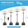imageBest Choice Products Kids HeightAdjustable Basketball Hoop Portable Backboard Set w 2 Wheels Fillable Base 705in to 823in TallPurpleYellow