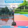 imageBest Choice Products Kids HeightAdjustable Basketball Hoop Portable Backboard Set w 2 Wheels Fillable Base 705in to 823in TallPurpleYellow