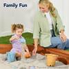 imageBest Choice Products Kids Large Octagonal Wooden Outdoor Sandbox with Cover w 4 Reinforced Benches 8 Seats XL Sandpit Bottom Liner  BrownBrown