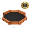 imageBest Choice Products Kids Large Octagonal Wooden Outdoor Sandbox with Cover w 4 Reinforced Benches 8 Seats XL Sandpit Bottom Liner  BrownBrown