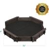 imageBest Choice Products Kids Large Octagonal Wooden Outdoor Sandbox with Cover w 4 Reinforced Benches 8 Seats XL Sandpit Bottom Liner  BrownEspresso