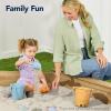imageBest Choice Products Kids Large Octagonal Wooden Outdoor Sandbox with Cover w 4 Reinforced Benches 8 Seats XL Sandpit Bottom Liner  BrownNatural