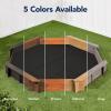 imageBest Choice Products Kids Large Octagonal Wooden Outdoor Sandbox with Cover w 4 Reinforced Benches 8 Seats XL Sandpit Bottom Liner  BrownWalnut