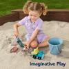 imageBest Choice Products Kids Large Octagonal Wooden Outdoor Sandbox with Cover w 4 Reinforced Benches 8 Seats XL Sandpit Bottom Liner  BrownWalnut