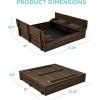 imageBest Choice Products Kids Outdoor Wooden Sandbox Large Cedar Wood with Foldable Bench Seats and Sand Protection Bottom Liner Included  BrownEspresso
