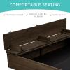 imageBest Choice Products Kids Outdoor Wooden Sandbox Large Cedar Wood with Foldable Bench Seats and Sand Protection Bottom Liner Included  BrownEspresso