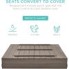 imageBest Choice Products Kids Outdoor Wooden Sandbox Large Cedar Wood with Foldable Bench Seats and Sand Protection Bottom Liner Included  BrownGray