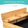 imageBest Choice Products Kids Outdoor Wooden Sandbox Large Cedar Wood with Foldable Bench Seats and Sand Protection Bottom Liner Included  BrownNatural