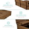 imageBest Choice Products Kids Outdoor Wooden Sandbox Large Cedar Wood with Foldable Bench Seats and Sand Protection Bottom Liner Included  BrownWalnut