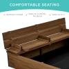 imageBest Choice Products Kids Outdoor Wooden Sandbox Large Cedar Wood with Foldable Bench Seats and Sand Protection Bottom Liner Included  BrownWalnut