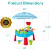imageBest Choice Products Kids Sand ampamp Water Outdoor Activity Table Childs 2in1 Play Set w 18 Accessories Adjustable Umbrella 120 Capacity