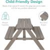 imageBest Choice Products Kids Wooden Picnic Table Outdoor Activity ampamp Dining Table wAdjustable Collapsible Umbrella Builtin Seats  Golden BrownNavyGrayNavy